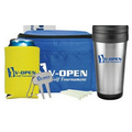 Deluxe Golf Gift Set w/ Steel Budget Tumbler & 6 Pack Cooler Bag